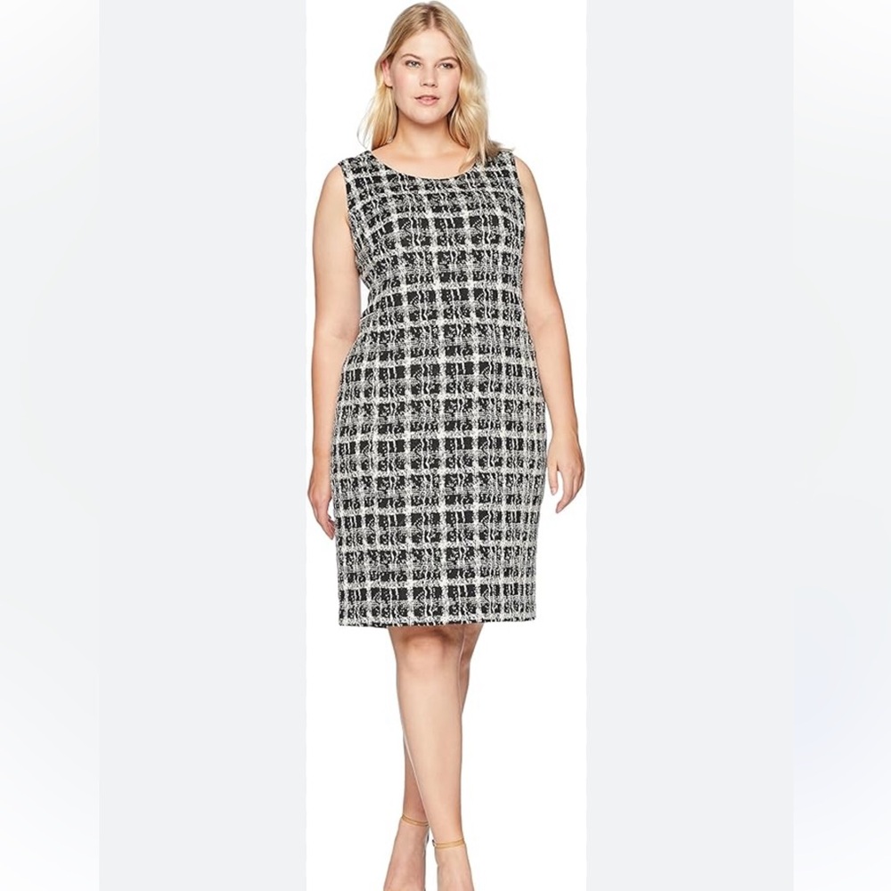 Oscar de la Renta Black and White Midi Dress